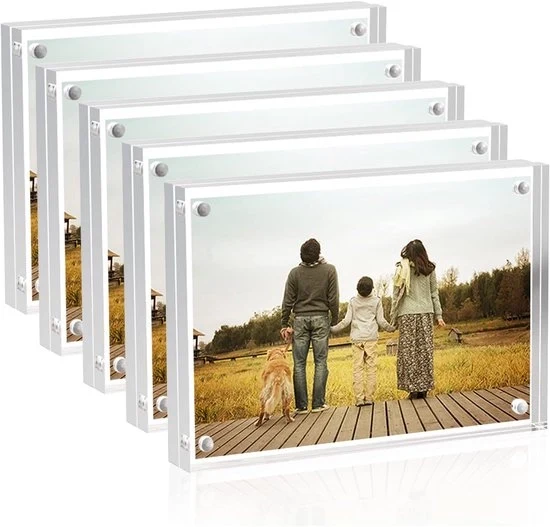 Set di 5 lastre di fotografia acrilica - magnetico a doppia faccia - 6 x 9 cm