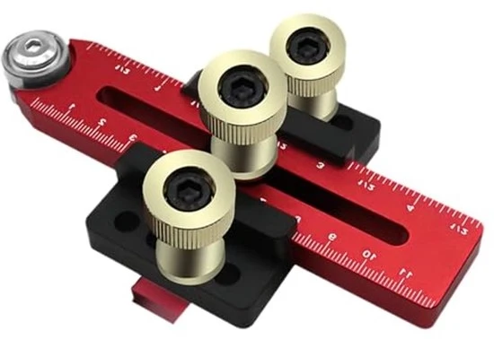 Scheurgeleider per fessura per lavorazione del legno - Scheura con forma di fessura per lavorazione del legno con scala di misure in indice e pollici - Realizzato in materiale di alluminio lega di alta qualità - Con un rullo che spinge la lamina in avant