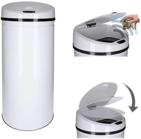Cestino automatico 60 litri Sensor di riconoscimento automatico Cestino da cucina Cestino in acciaio verniciato Rond Apertura e chiusura automatica