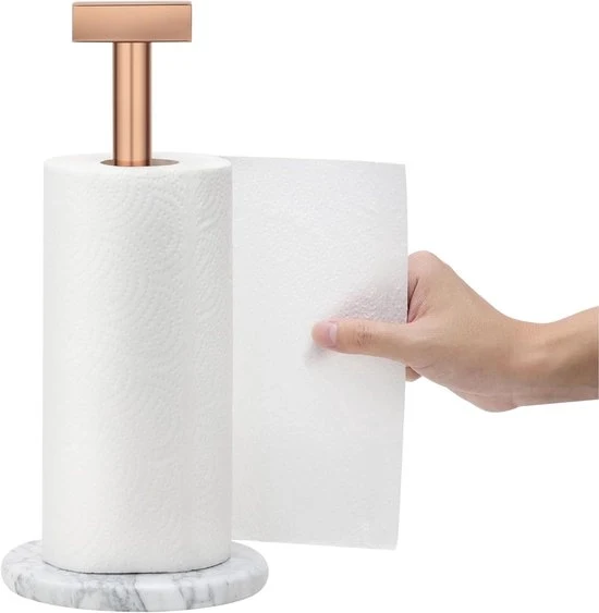Supporto per asciugamano in marmo - In piedi - Antiscivolo - 1 pezzo - Marmo rosé e bianco e nero - Acciaio