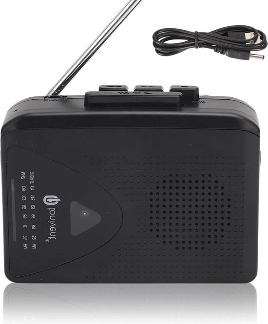 Cassettespeler portatile trasparente con radio AM FM e Bluetooth 5.0 - 35 Mm ingresso auricolare - Inclusa cuffia auricolare cassettespeler