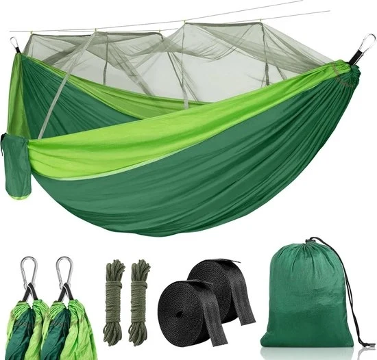 Sedia aeree con asta di sostegno - Sedia aerea in nylon resistente doppia 260 x 140 cm - Capacità di carico di 300 lbs - Ideale per campeggio e giardino - Sedia aerea con set di aggancio