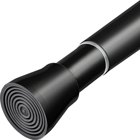 Douchegordijn rail senza perforazione - Maniglia di doccia telescopica estendibile - Montaggio facile - Per cabine da bagno e armadi cucina - 110-200 cm - Maniglia di doccia estendibile in nero