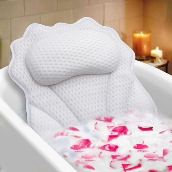Cuscino da Bagno Ergonomico per Massaggio - 1 pezzo - Bianco - Impermeabile