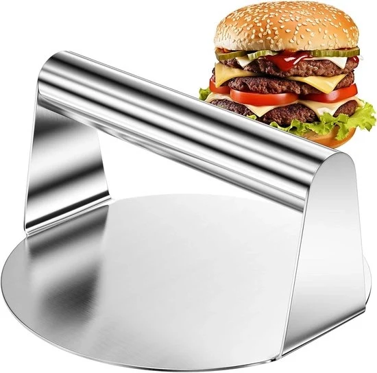 Hamburgerpers rotondo - Attrezzo da cucina professionale - 1 pezzo - Acciaio inossidabile - 5,5 pollici