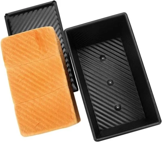 Padella con coperchio per la cottura di 1 libbra di pane - acciaio in carbonio - nero