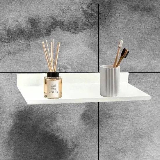 Pannello da parete - armadio da bagno - mobile da cucina - 1 pezzo - materico bianco - acciaio inossidabile - 31 x 12 x 3 cm
