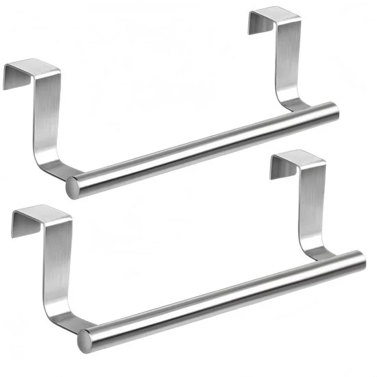 Supporto per asciugamani in acciaio inossidabile - Facile da installare - Set da 2 - 23,6 x 5,5 x 6 cm