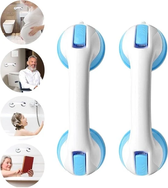 Set di 2 maniglie per bagno - Maniglie di sicurezza per anziani e bambini con presa di sicurezza Specifica: - Set di 2 maniglie - Materiale: - Dimensioni: - Colore: - Peso: - Garanzia: