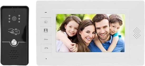 Intercom video con camera con schermo LCD da 7 pollici per villa a casa 120 gradi angolo largo visione notturna 720P (UE)