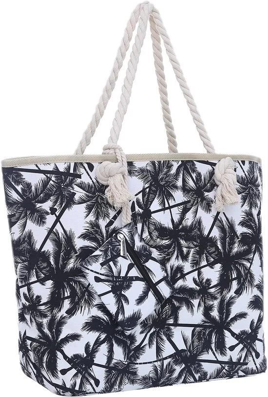 Borsa da spiaggia grande con cerniera - shopper ampio - 1 pezzo - stile beach - 58 x 38 x 18 cm