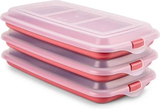 Sistema di conservazione del formaggio - Magazzino ottimale per frigorifero - 248 x 144 x 33 cm - Set da 3 - Supporto per formaggio rosso