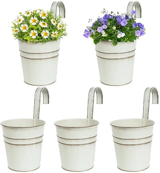 Set di vasi da fiori appesi - 5 pezzi - metallo robusto - 17,5 cm