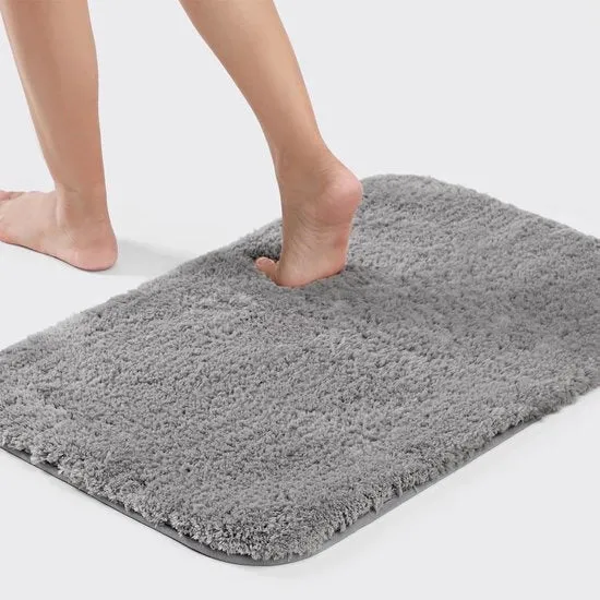 Pavimento antiscivolo in microfibra - Antiscivolo e asciugamento rapido - 1 pezzo - Grigio - 50 x 80 cm