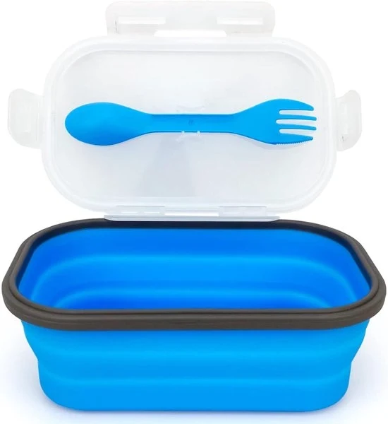 Bento-lunchbox in silicone - Lekvrij, opvouwbaar - 1000 ml - Resistente al microonde - 20,5 x 13 cm