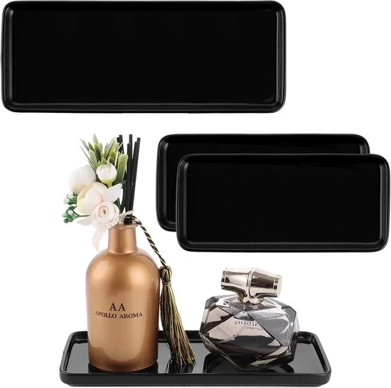 Piatti da bagno decorativi in ceramica - 4 pezzi - Nero