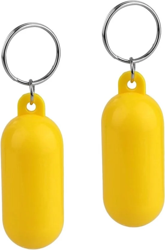 Sleutelhangers flottanti per auto - multifunzionali e pratici - 2 pezzi - gialli - plastici - 6,5x2,5 cm