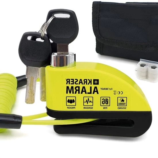 Blocco di sicurezza per scooter con allarme - Impermeabile - Compreso contenitore portatile