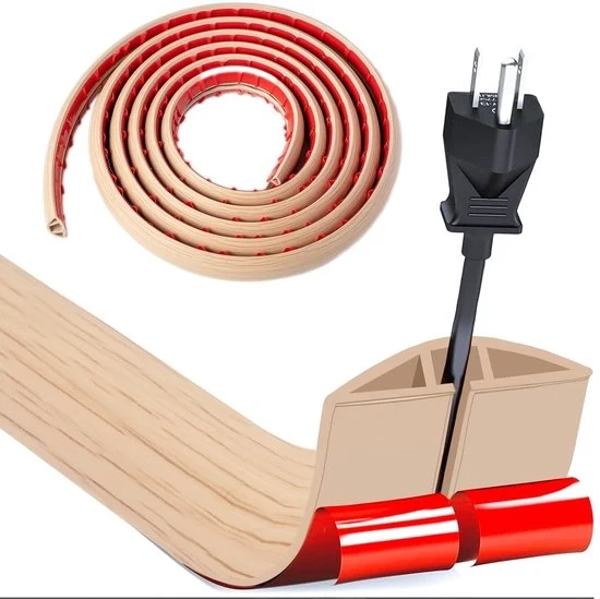 Cavo elettrico protettivo - 3,0m x 3cm - Profilo in legno - PVC