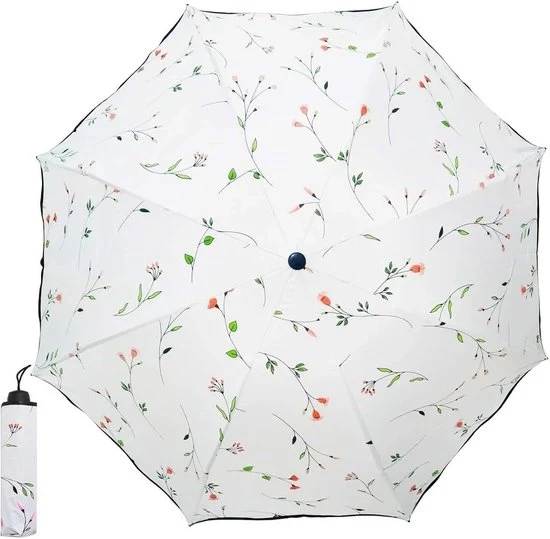 Ombrellino da viaggio per donna - Protezione UV - Bianco