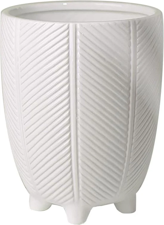 Piantine in Ceramica - Bianco - 19 cm - Adatto per Interno e Esterno