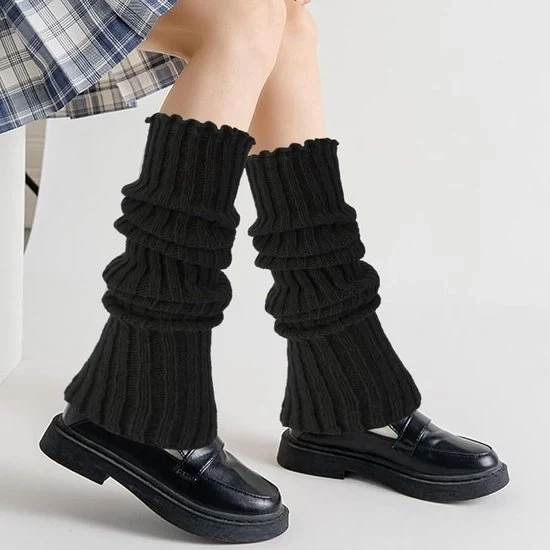 Calze per donna in lana - stile invernale - 2 pezzi - nero e grigio - misura 35-41