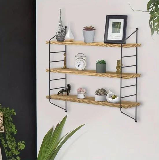 Tavolo da Parete Tridimensionale – Pareti da Parete in Legno e Metallo – Combinazioni di Ripostigli per Cucina, Salotto e Camera da Letto