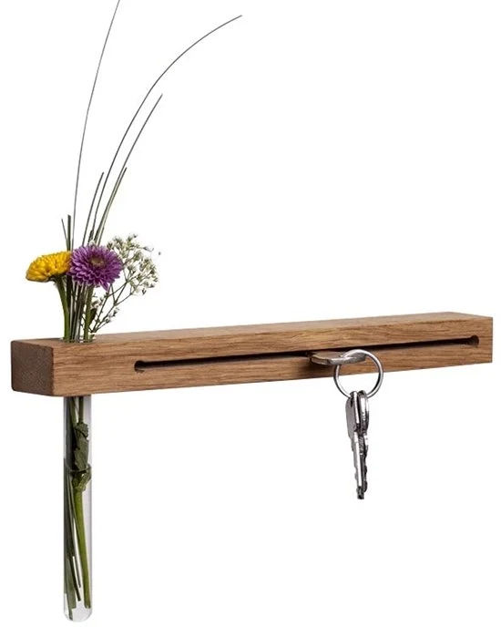 Serratura a forma di vaso di fiori - Manufatta a mano - Legno di quercia - 40 cm