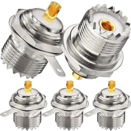 Connessione bulkhead femmina PL259 rettilinea 5 pezzi - copertura manubrio UHF clip adapter laser per cavi coassiali