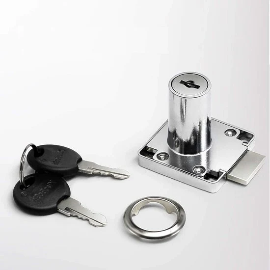 Cilindro di Chiusura per Armadio e Cassettone - Blocco a Camme con 2 Chiavi - 22mm/32mm