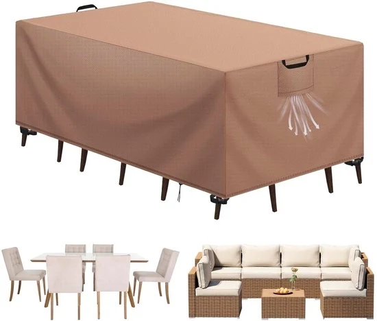 Copertura impermeabile per mobili da giardino - 1 pezzo - colore kaki - tessuto Oxford - 213 x 132 x 74 cm