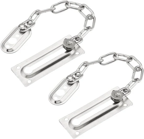 Chiusura a catena per porta interna - 1 pezzo - Acciaio inox - Argento