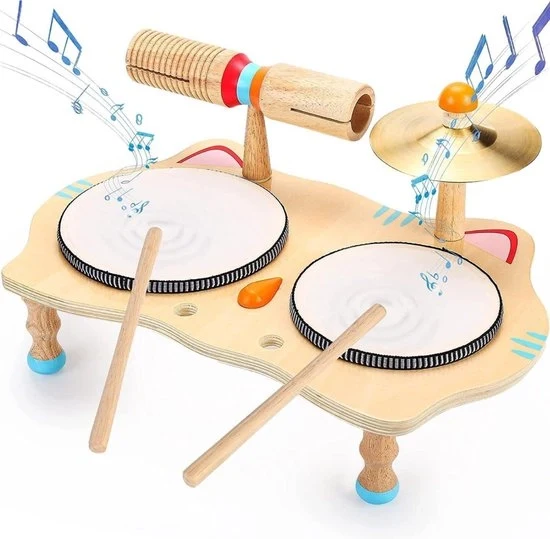 Drumset per Bambini - Strumento a Percussione per Bambini - Apprendimento della Batteria - Drumset Junior - Strumento Musicale per Bambini