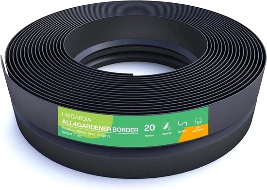 Bordura Flessibile per Giardino 20 m - Nero - Polietilene