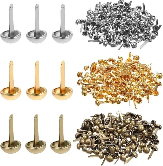 300 zacchetti per cartellino ronde capoclemme mini-brads chiodini per cartellino minibrads zacchetti per cartellino (a colori)