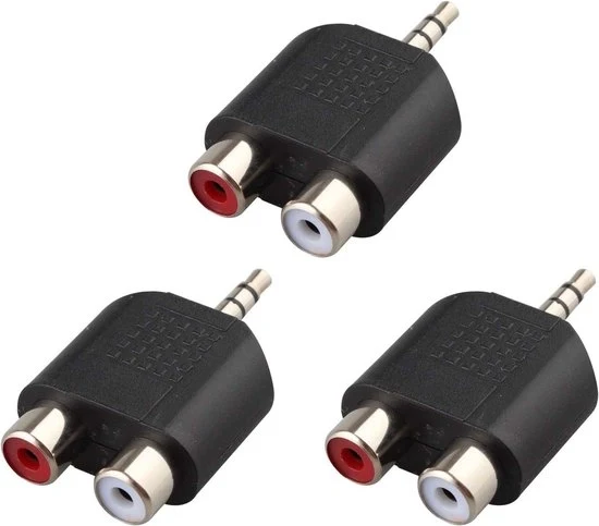 Adattatore di jack stereo a 35 mm (1/8 pollice) maschio a 2 jack RCA femmina Y split per audio