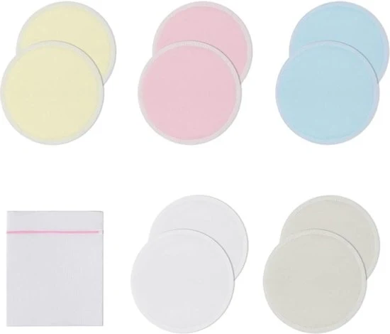 12 cm supporti di allattamento in fibra di bambù biologico - morbidi e respiranti - allattamento materno inclusi sacchetti di lavaggio supporti di allattamento lavabili