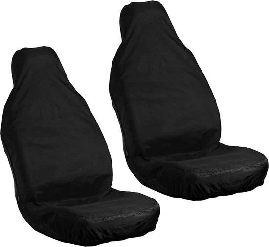 Hoezen per auto in nylon impermeabili - universali - 2 pezzi - nero