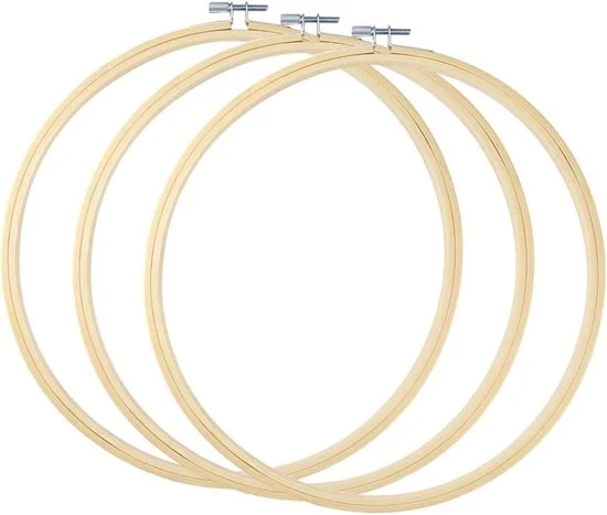 Cerchio da cucire 20 cm - Fili da cucire a forma di cerchio rotondo - 3 pezzi - Bambù