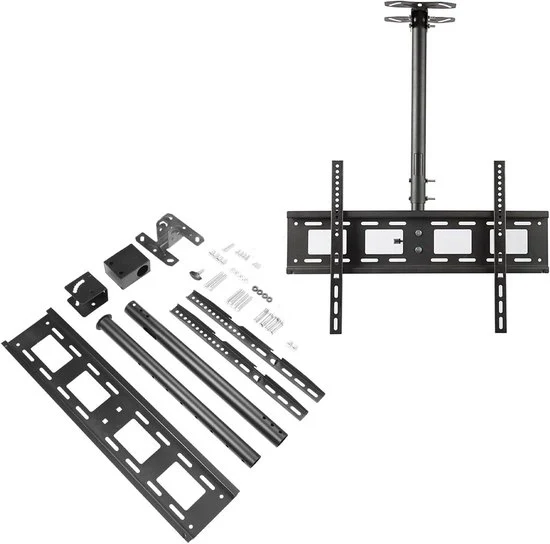 Supporto per TV per soffitto per schermo da 32 a 85 pollici - Regolabile e girevole - Massimo 55 kg - Montaggio per soffitto e parete