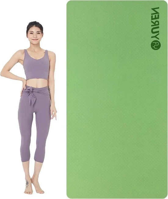 Mat del Fitness Antiscivolo 195x90cm 10mm di TPE Mat XL per Palestra Cardio Pilates - Mat per Allenamento a Casa
