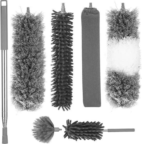 Raggruppatore di Spazzatura con Asta Telescopica Raggruppatore di Spazzatura con Asta Telescopica e Manico Spazzolone per Pavimenti con Fili in Acciaio Raggruppatore di Spazzatura con Manico Piumino per Pulizia