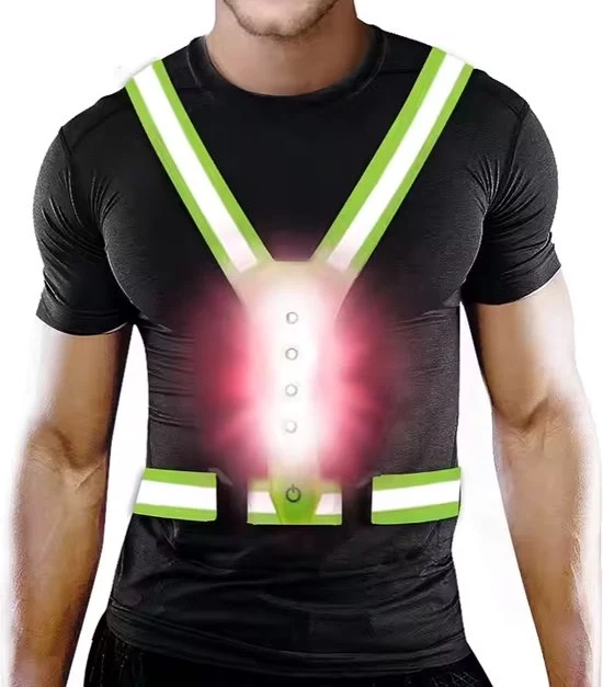 Vestone di corsa con illuminazione - Vestone di corsa riflettente - Vestone di corsa con LED - Illuminazione per camminata
