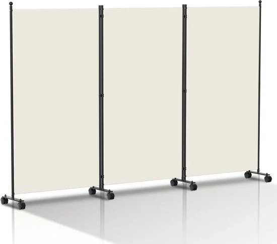 Divisore per stanze 3 sezioni 263x181 cm beige – schermo divisoria pieghevole