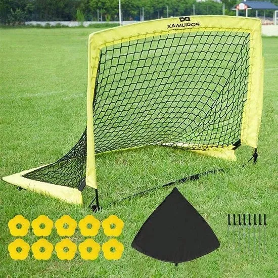 Set di calciobalilla da 2 Calciobalilla pop-up pieghevole con cappelli e ancoraggi al suolo - Da montare e smontare velocemente trasportabile e stabile - 97 x 80 cm Set di calciobalilla da 2