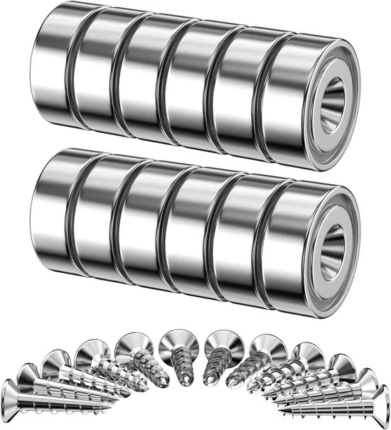 Magnetodi Neodymium - potmagneet con viti - 12 pezzi
