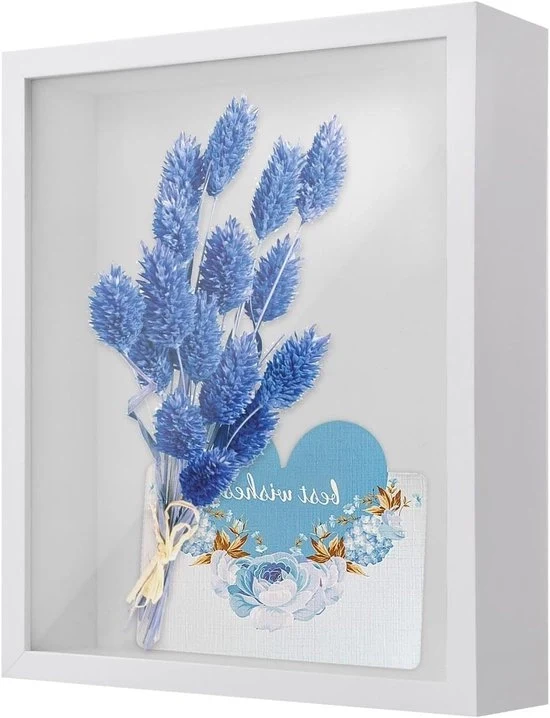 Supporto 3D per oggetti - fotolista - 1 pezzo - bianco - legno - 22 x 27 cm