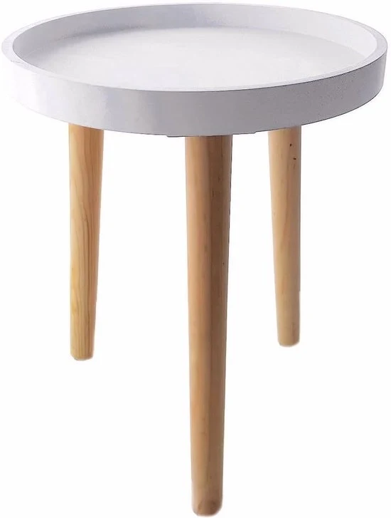 Tavolo di decorazione in legno - Piccolo - 1 pezzo - Bianco - 36 x 30 cm