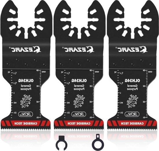Oscillanti lame per multitool - universale rapida chiusura per metallo, chiodi, legno, piastrelle di gesso e PVC - 3 pezzi lame oscillanti