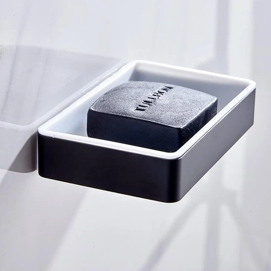 Contenitore di sapone senza fori - contenitore di sapone pratica per bagno e cucina - 1 pezzo - alluminio e plastica